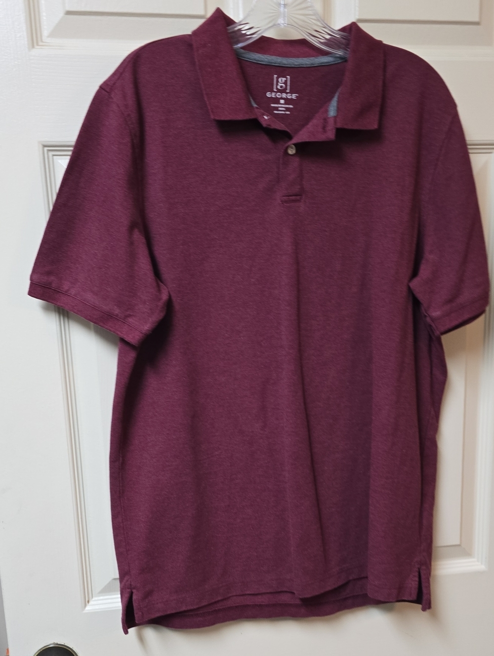 George | Men's | Short Sleeve | Polo Shirt | Deep Wine | Size M